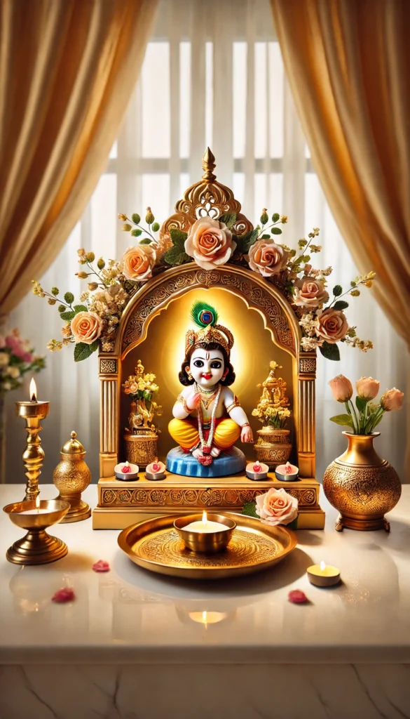 Brass Gopal idol, representing Lord Krishna